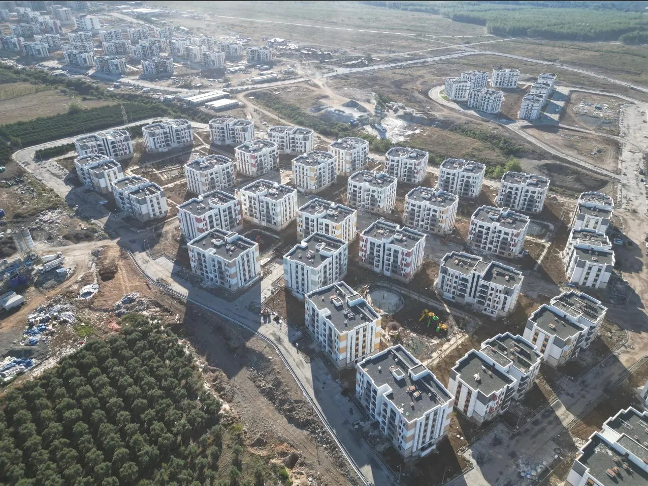 Gündüz havadan: konut alanının genel yerleşimi